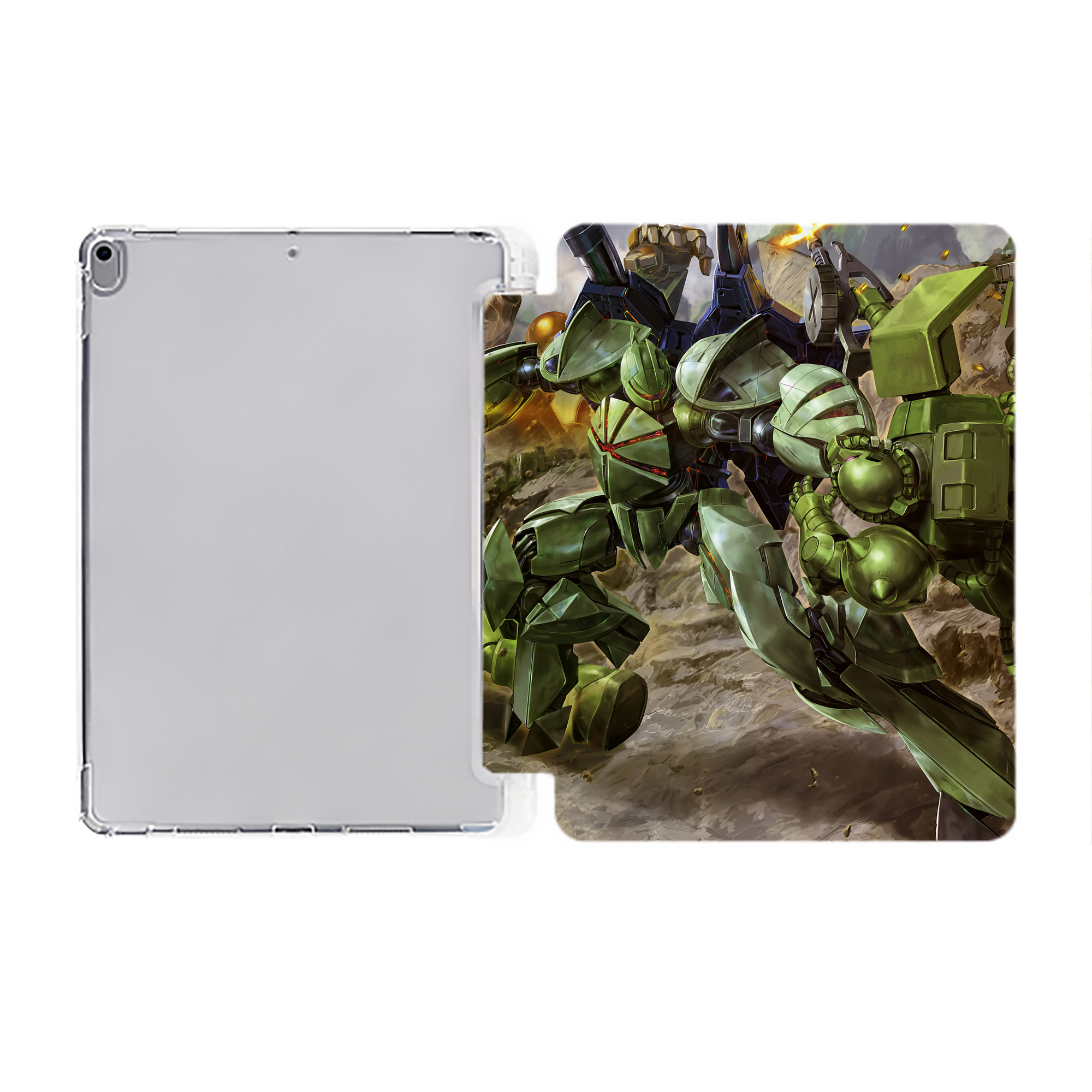 （画像用） 機動戦士ガンダム Mobile Suit Gundam IPad ケース ペン収納付き 三つ折りスタンド PUレザー×シリコン 対応機種9.5/10.5/10.9インチ